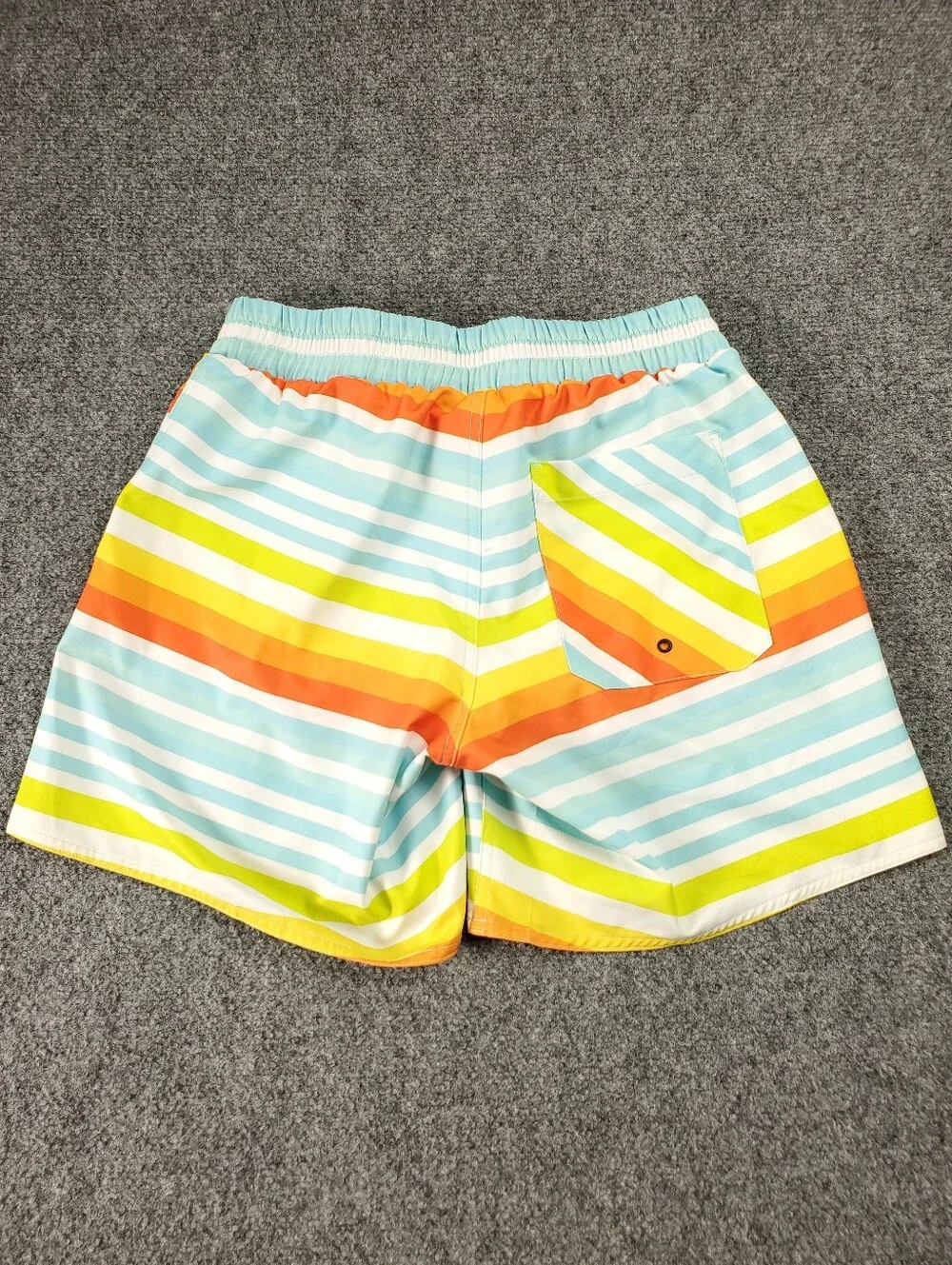 TomboyX Swim 7 Inch Shorts Size XS Unisex Mid Rise Spandex Rainbow Pride Stripe